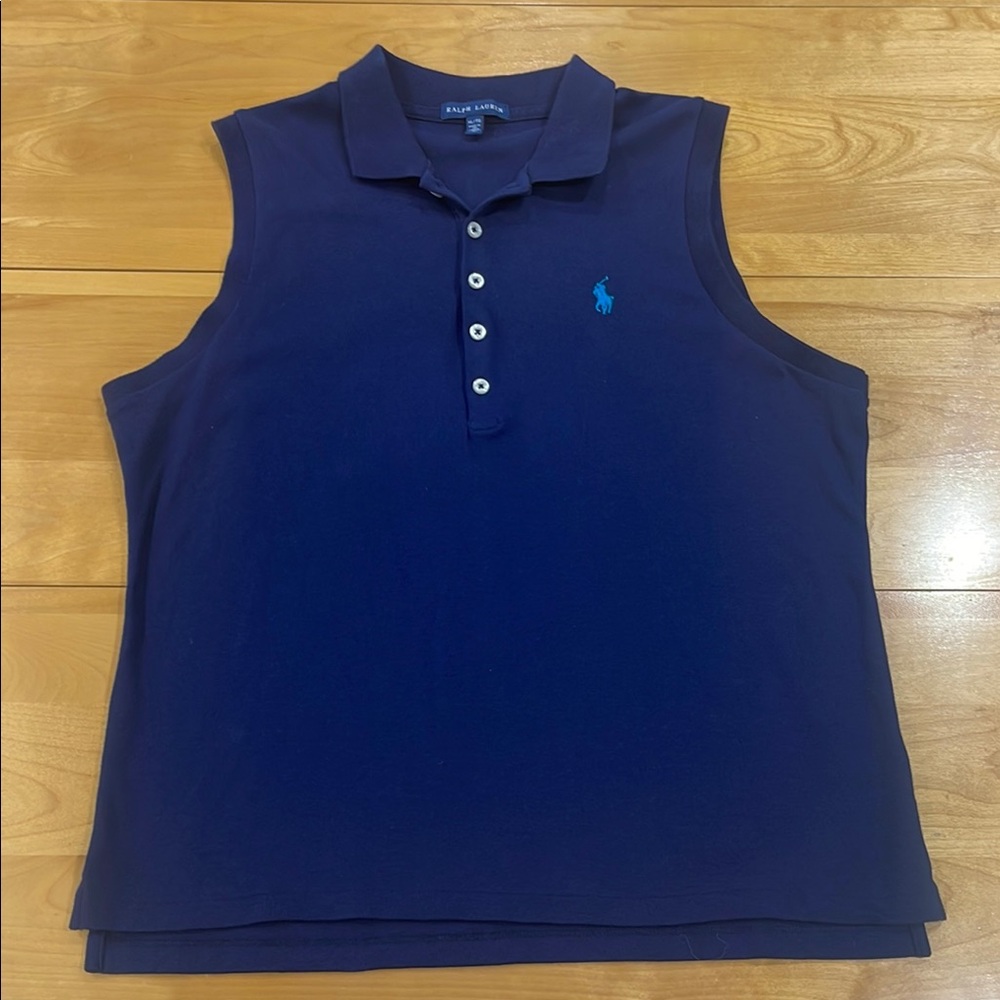 Polo Ralph Lauren Navy Sleeveless Polo Shirt Size XL